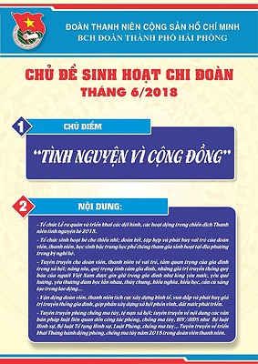 Tài liệu sinh hoạt chi đoàn và công tác giáo dục đoàn viên, thanh niên trong tháng 6/2018